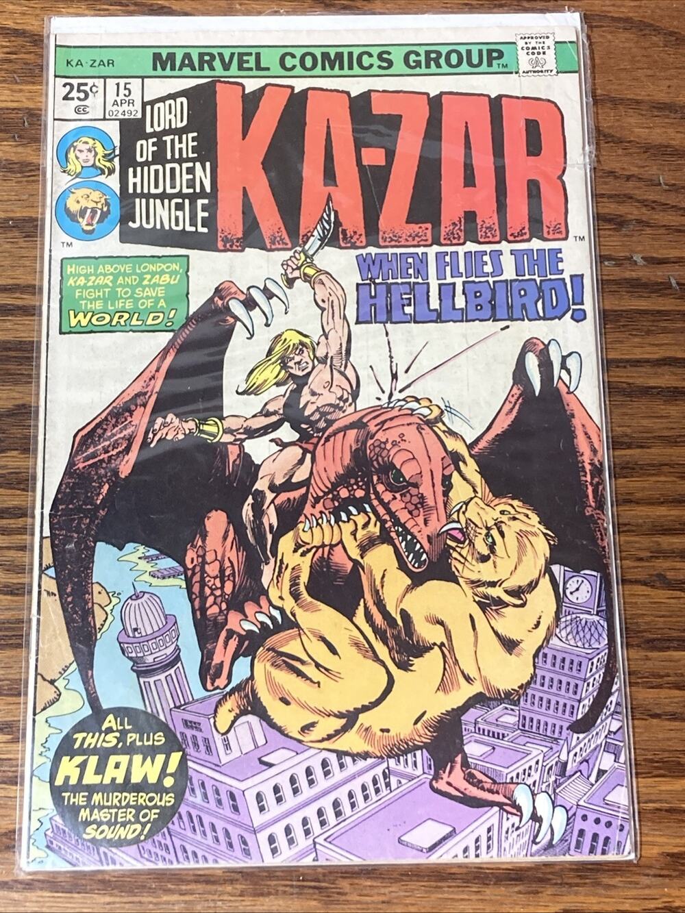 Ka-Zar #15 WHEN FLIES THE HELLBIRD (April 1976) Comic Book